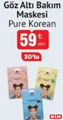 PURE KOREAN GÖZ ALTI BAKIM MASKESİ 30'LU fiyat ve kampanya bilgisi